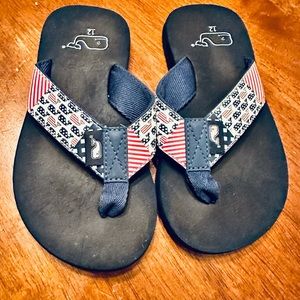 Vineyard Vines‎ Whale American Flag Patriotic Flip Flops Sandals Size 12